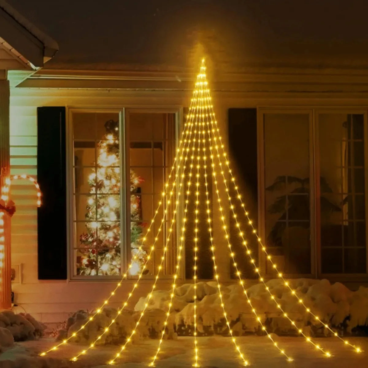 Solar Waterproof LED Waterfall Fairy String Lights 2M – Christmas