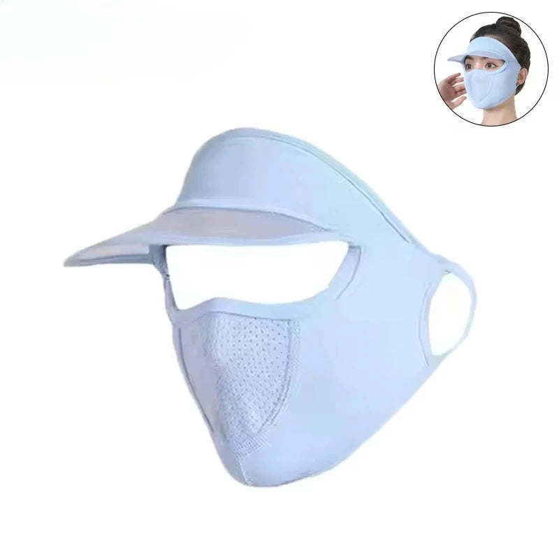 Ice Silk UPF 50+ Sun Face Mask | Breathable UV Shield Women