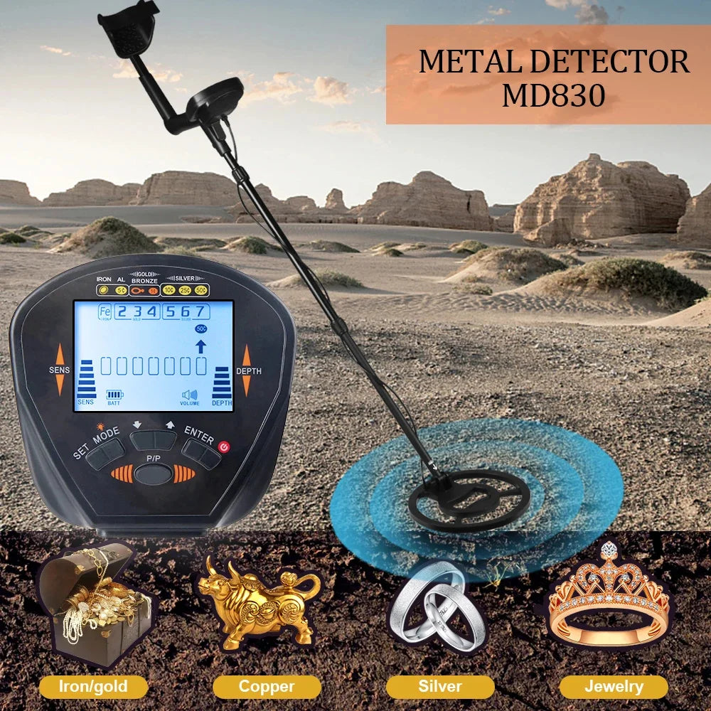 MD830 Metal Detector Underground Depth 2.5m Scanner Search High precision Gold Detector Treasure Hunter Detecting Pinpointer Peaceful Pleasures Health and Wellness