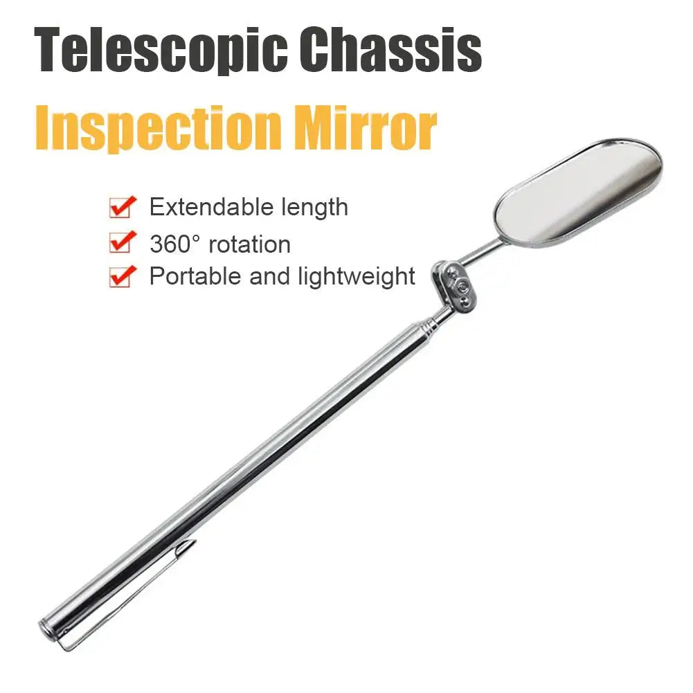 360° Rotating Inspection Mirror | Telescopic Stainless Steel Tool