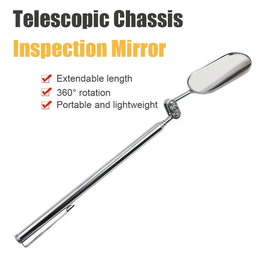 360° Rotating Inspection Mirror | Telescopic Stainless Steel Tool Inspection Mirror Peaceful Pleasures Health and Wellness