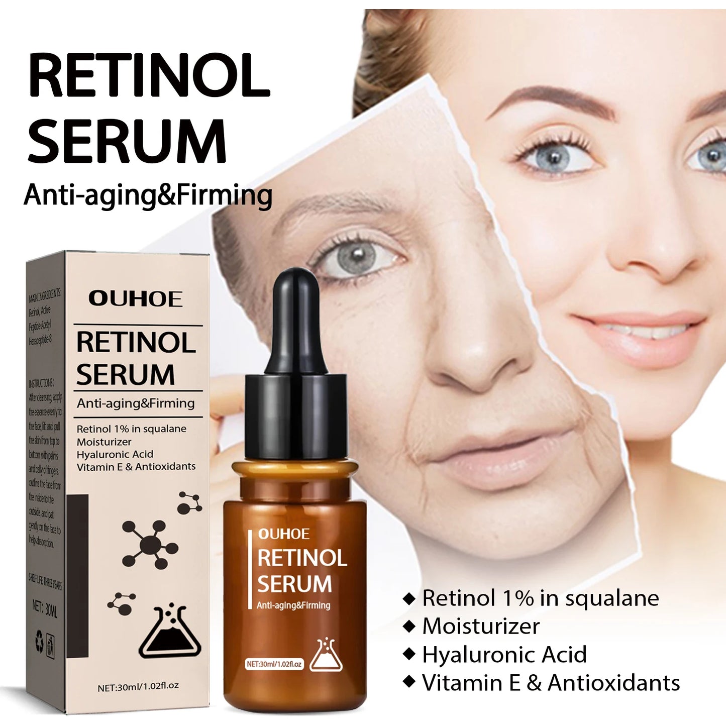 Retinol Anti-Aging Face Serum – Wrinkles, Firming & Glow
