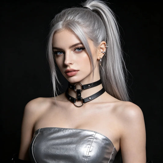 YK2 Women Sexy Fashion PU Leather Collar Gothic Street Erotic Bdsm Peaceful Pleasures Health and Wellness