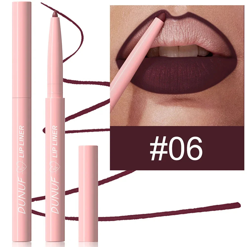 DUNUF Velvet Matte Lip Liner – 12 Nude & Brown Shades