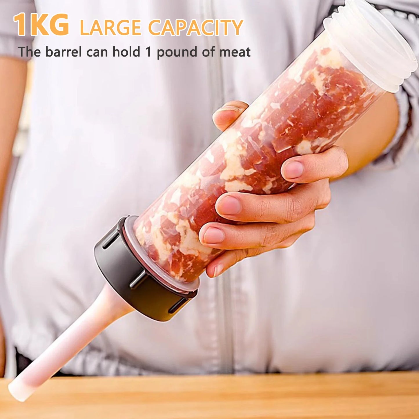 Manual Sausage Maker with 3 Filler Nozzles | Hand Push Stuffer Manual Sausage Stuffer Peaceful Pleasures Health and Wellness