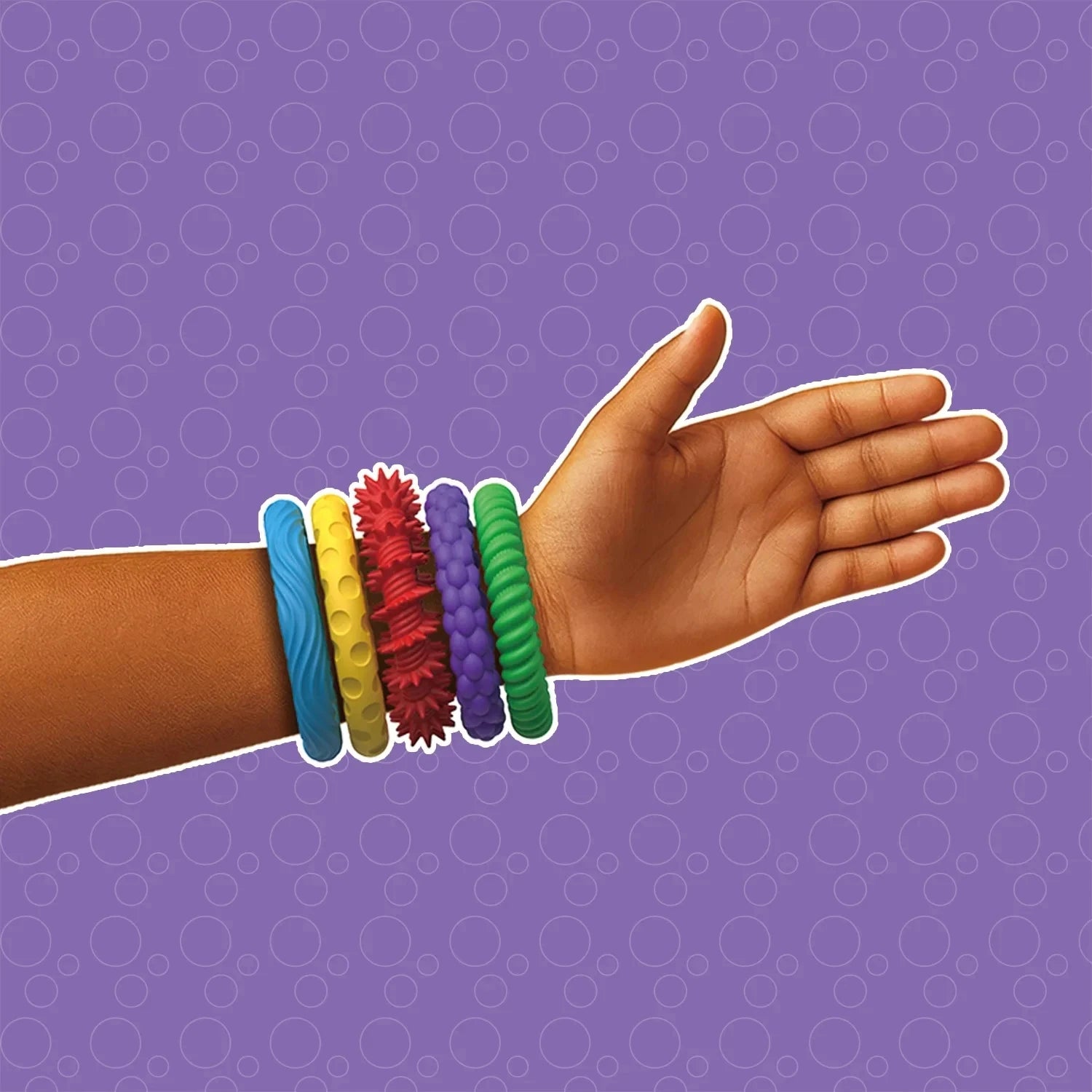 5pcs Sensory Bracelet,EDC Fidgeting Anti Stress Relief Toy Antistress Anxiety Fidget Ring for Kids Children Autism ADHD Silicone Peaceful Pleasures Health and Wellness