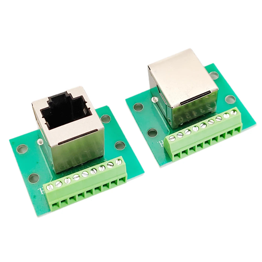 RJ45 Female to 2.54mm Pitch Terminal Adapter Board RJ45 Ethernet Port to KF128-9P Screw Terminal Breakout Board for PCB Peaceful Pleasures Health and Wellness
