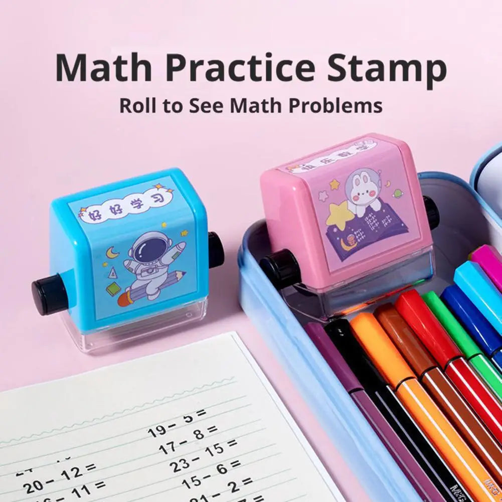 4 In 1 Math Roller Stamp Addition Subtraction Teaching Stamp For Teacher Student Parent Classroom Homeschool Home Use Stationery Peaceful Pleasures Health and Wellness