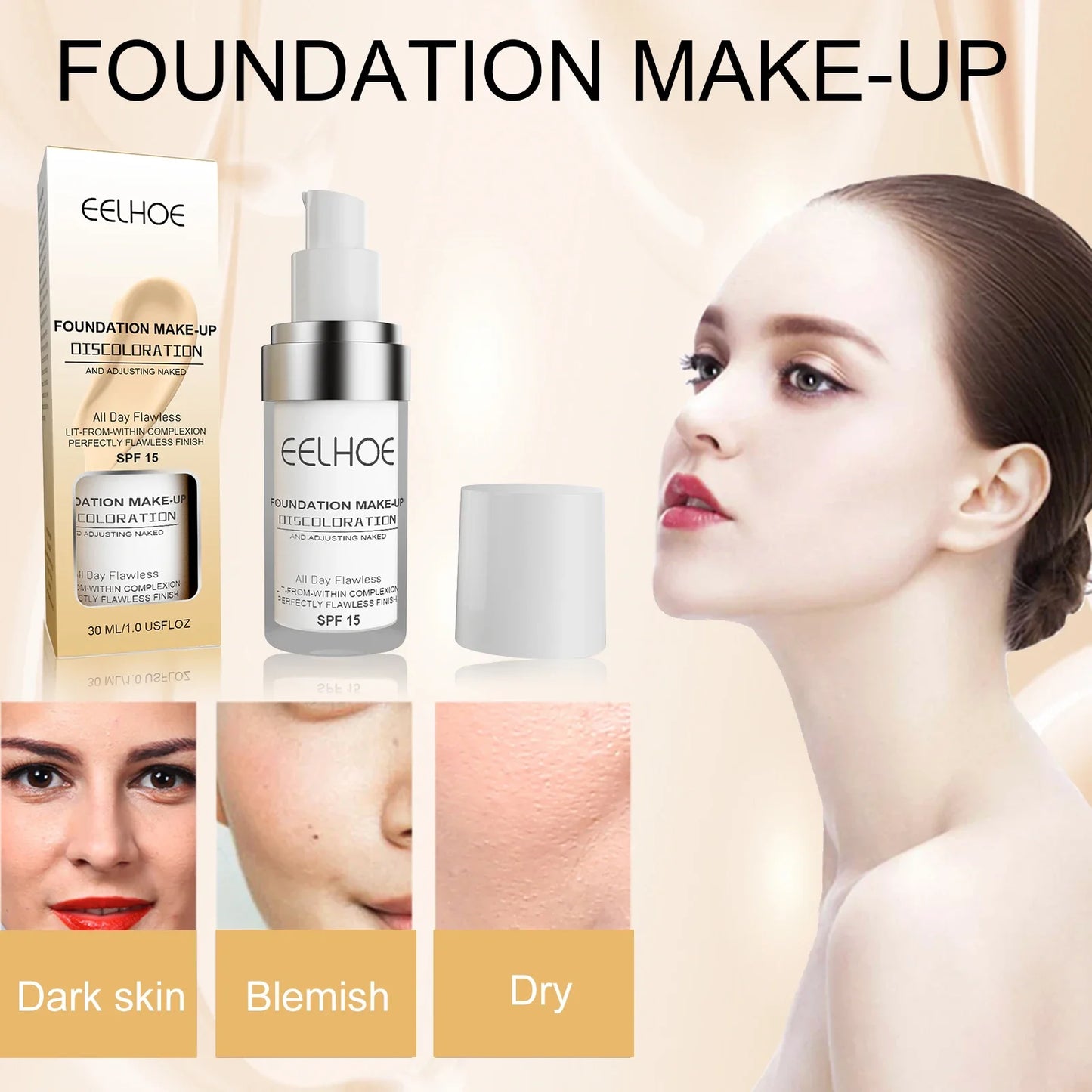 EELHOE Color Changing Liquid Foundation – Waterproof Full Coverage