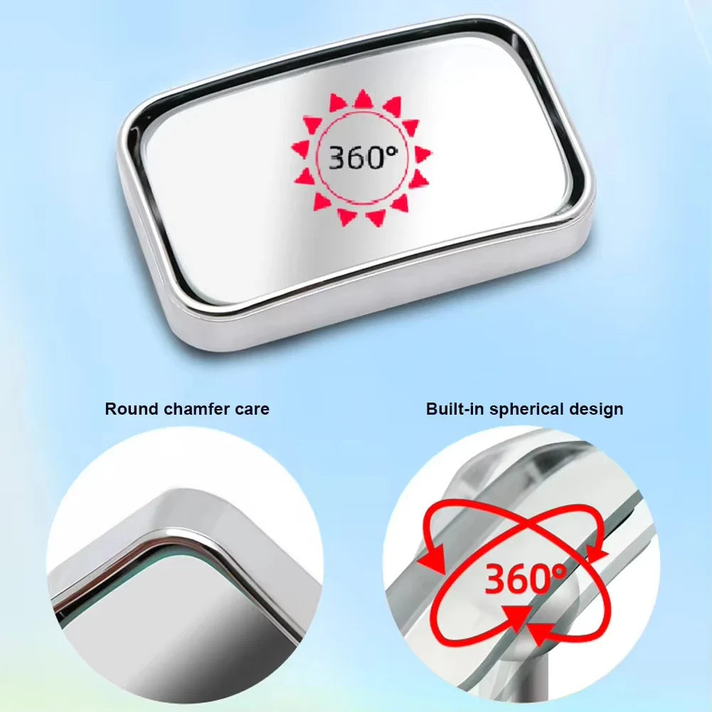 Car Blind Spot Wide-Angle Convex Mirror 2-Pack | HD Glass