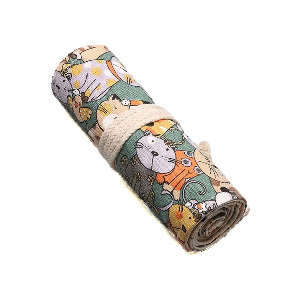 Boys Girls Creative Cute Cat Large Capacity Canvas School Supplies Pen Bag Pencil Bags Pencil Case Stationery Pouch Peaceful Pleasures Health and Wellness