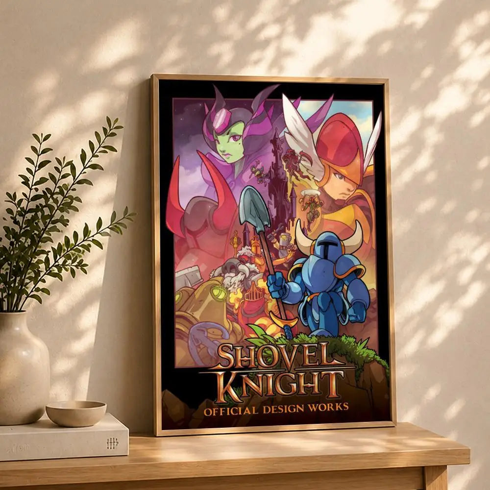 Game S-Shovel KnightS Poster HD Self Adhesive Waterproof Wall Art Ideal for Home Office Dorm Bedroom Great Gift Peaceful Pleasures Health and Wellness White12 40X50cmNoframe