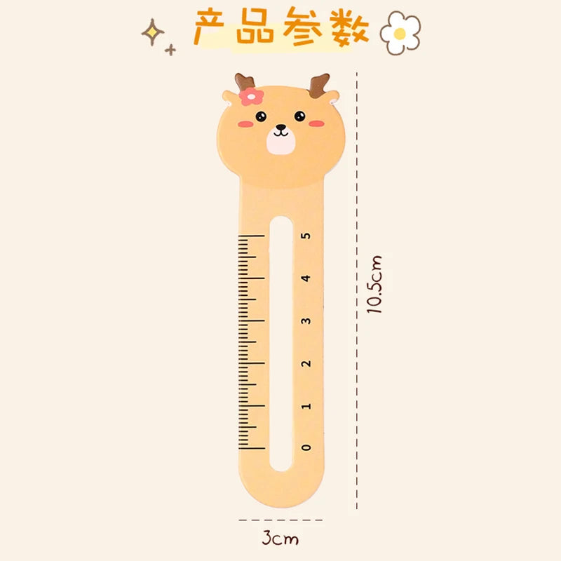 Cartoon Cute Animal Paper Bookmarks Card Suit Mini Ruler Markers Clip