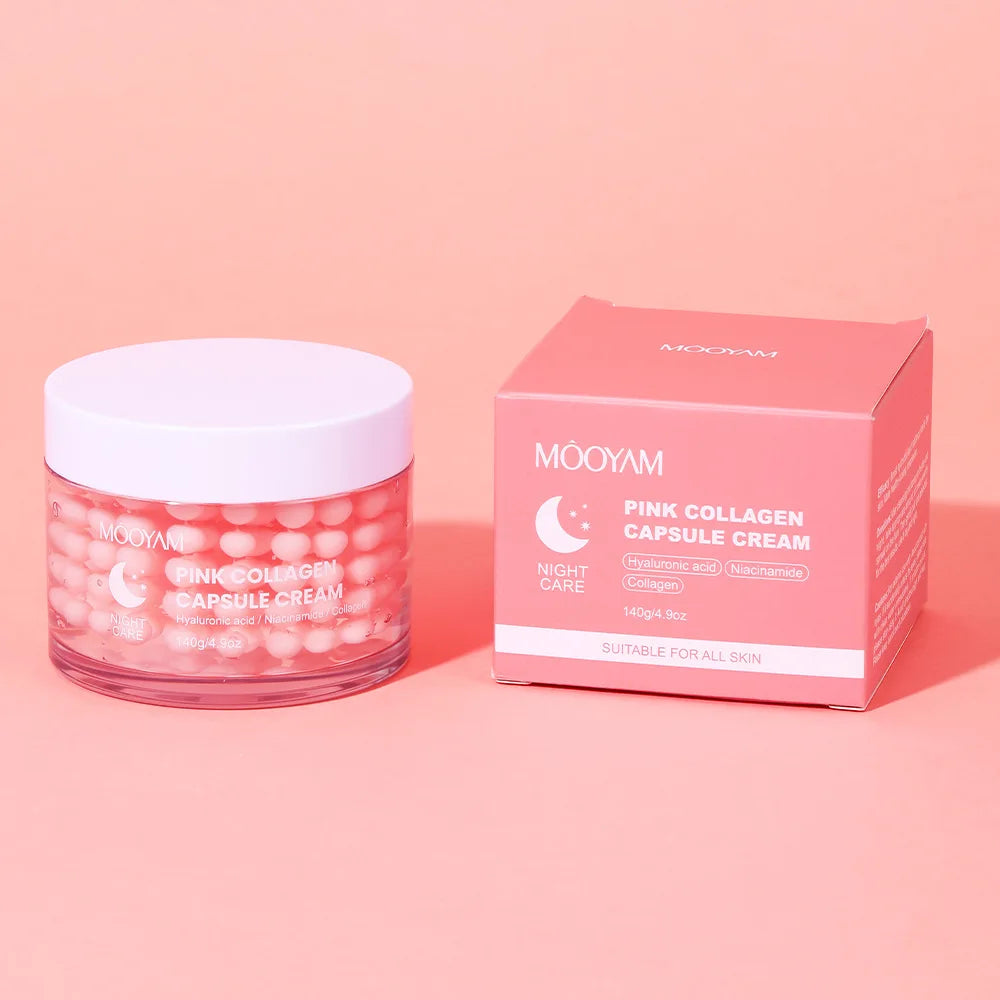 140g Anti Wrinkle Pink Collagen Capsule Cream Collagen Face Anti Aging Gel Firming Repairing Fade Lines Korean Skin Care Product Peaceful Pleasures Health and Wellness
