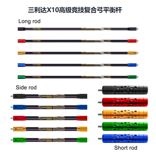 Sanlida Archery X10 Stabilizer 5 12 15 28 30 Carbon Rod Compound Bow Peaceful Pleasures Health and Wellness Long rod-33in-blue