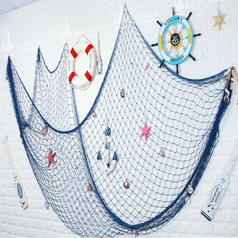 HOT Big Fishing Net Decoration Home Decora Wall Hangings Fun The Mediterranean Sea Style Wall Stickers Peaceful Pleasures Health and Wellness