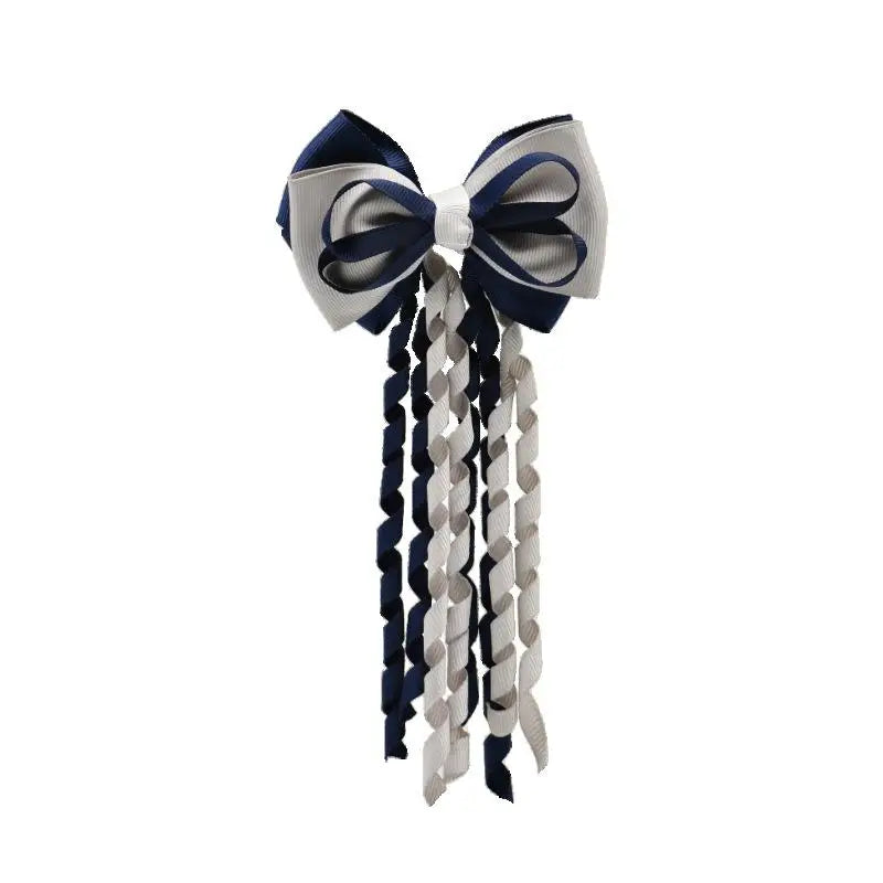 Festival Bow Hair Clips – Curly Ribbon Tassel Hairpins for Girls