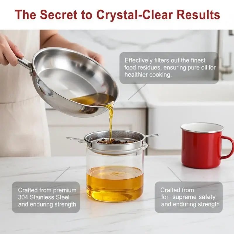 Stainless Steel Fine Mesh Strainer – Tea, Coffee & Flour Sifter