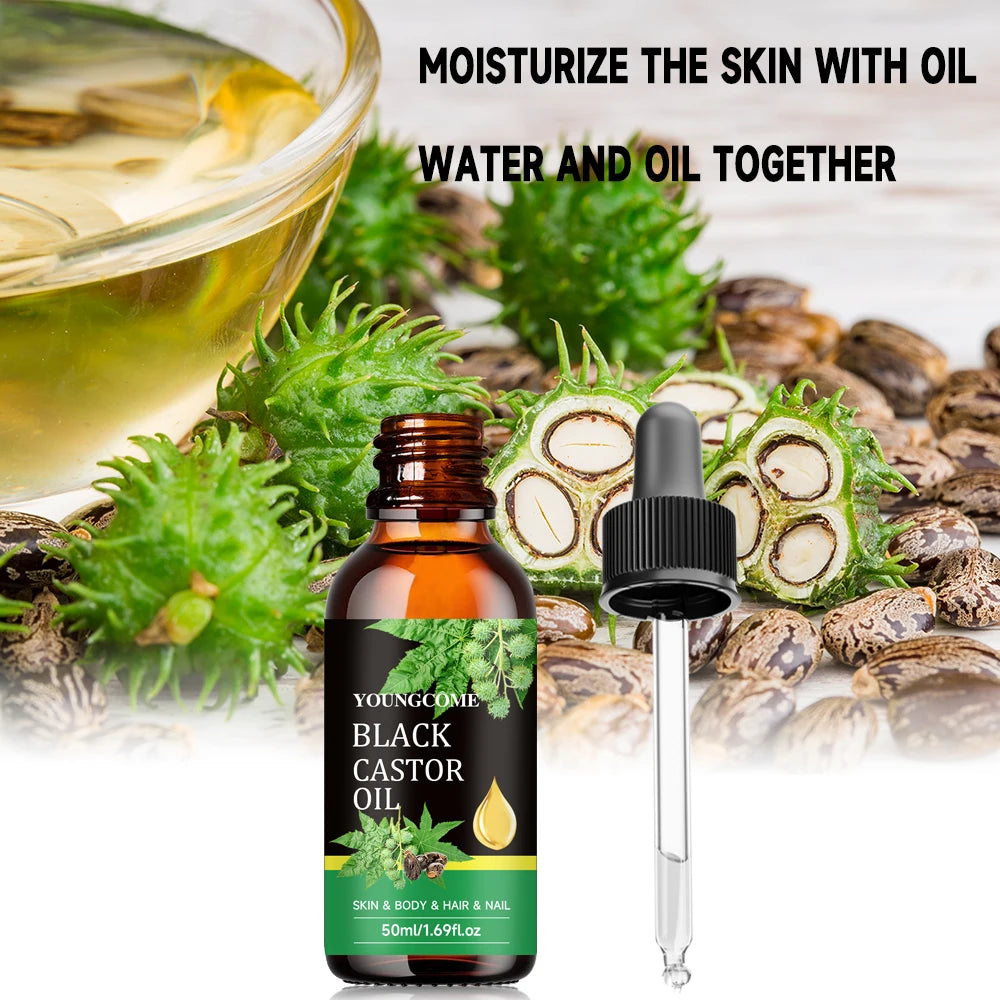 Black Castor Oil Healthy Castor Oil Improves Hair Line Toughness Nourishes The Body Skin Hair Massage Moisturizing 30/60ml Peaceful Pleasures Health and Wellness