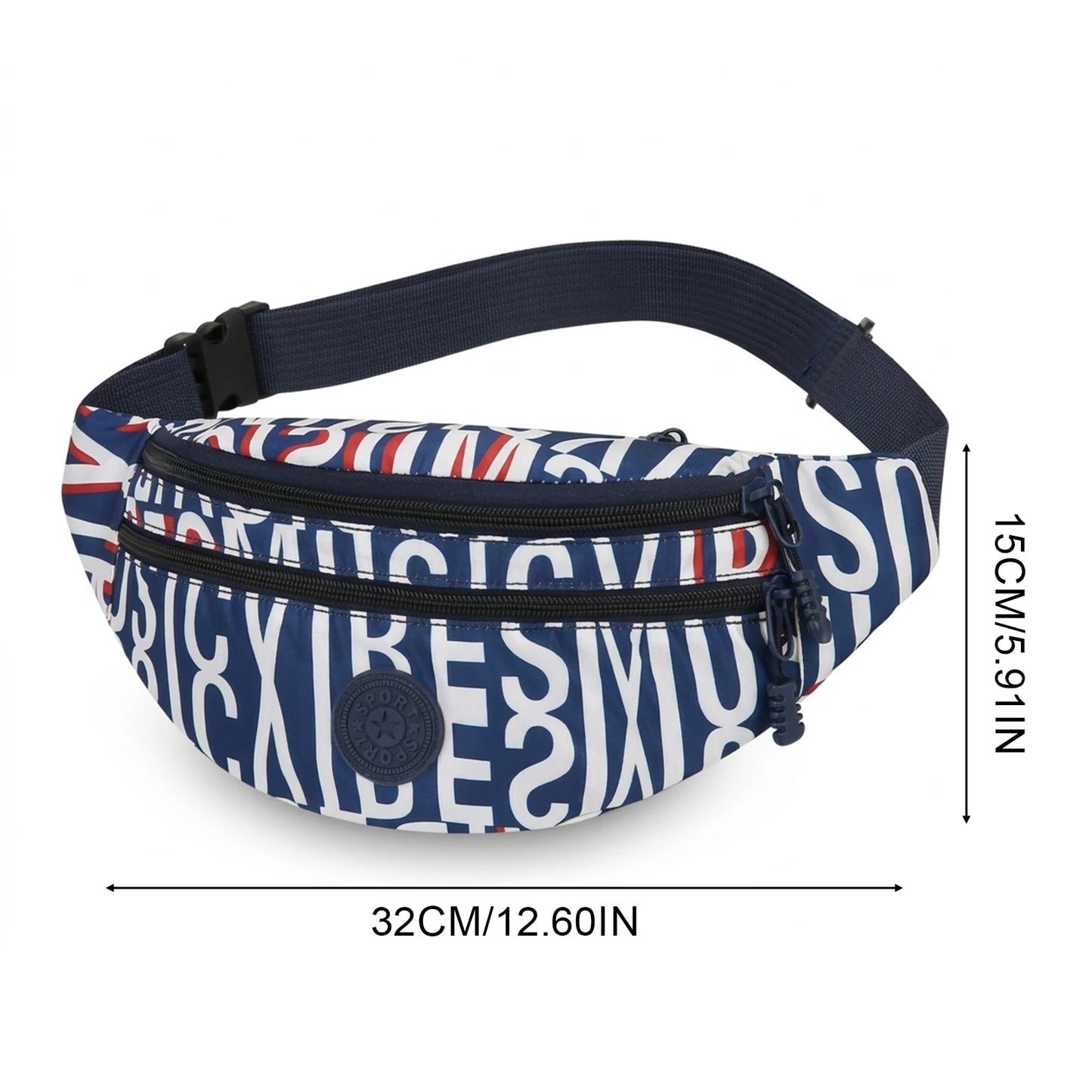 Unisex Crossbody Bag Lightweight Shoulder Waist Pack Outdoor Print Design Peaceful Pleasures Health and Wellness