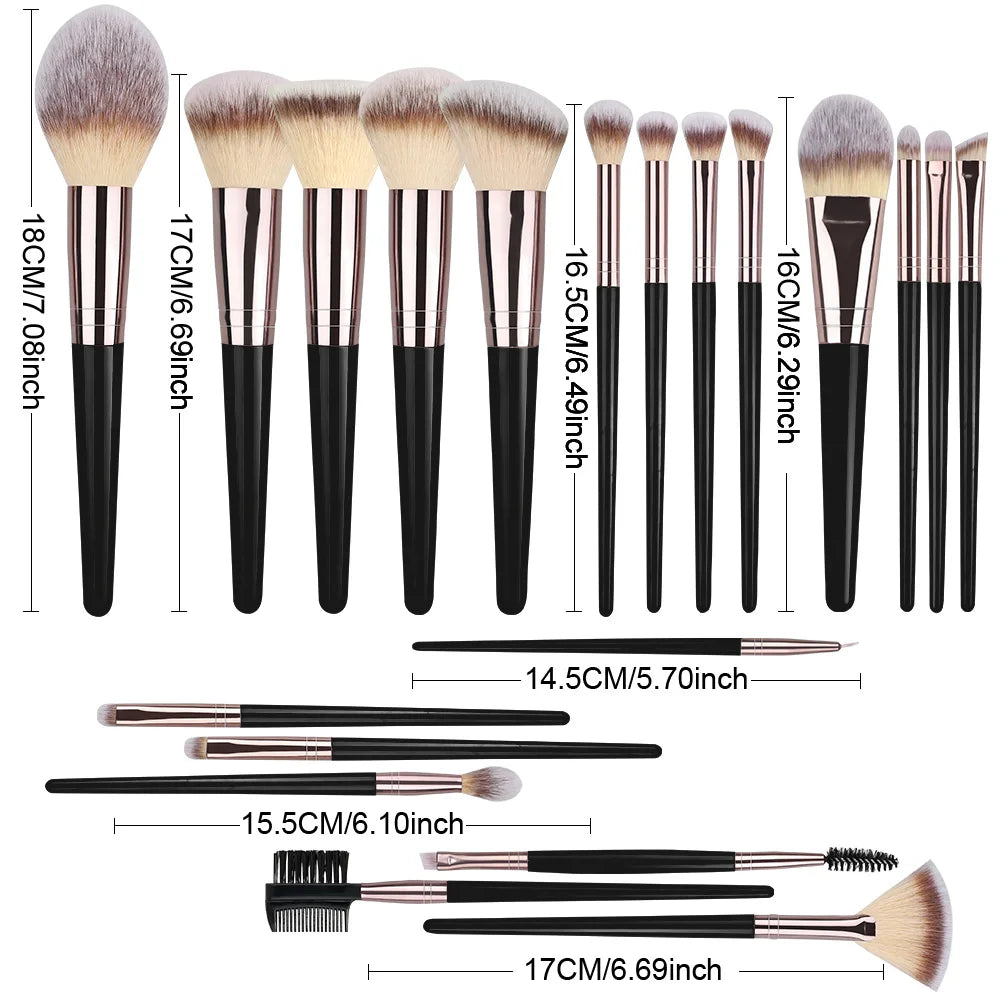 20-Piece Professional Makeup Brush Set – Full Face Kit