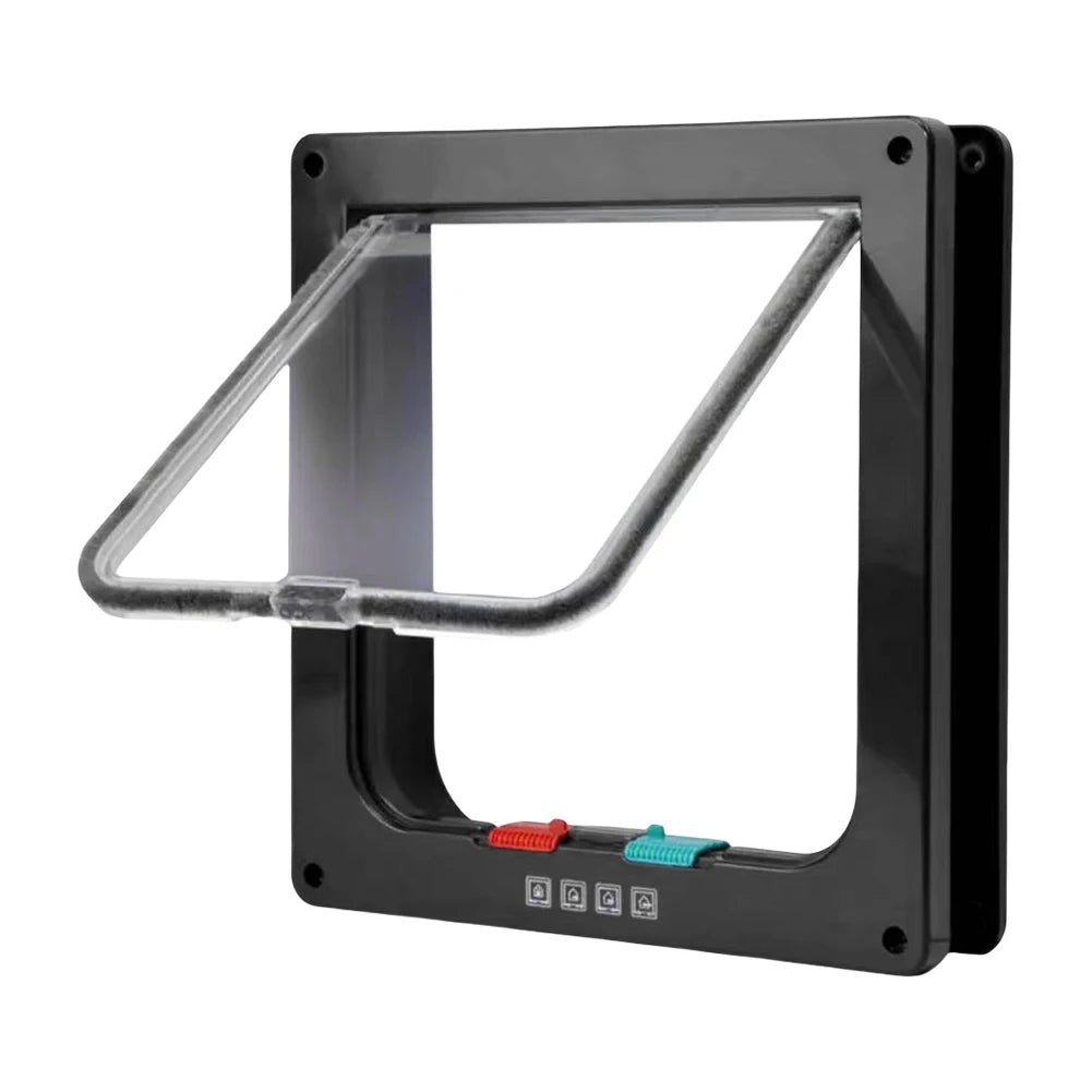 Pet Flap Door with 4-Way Security Lock – Cats & Small Dogs Peaceful Pleasures Health and Wellness Black M spain
