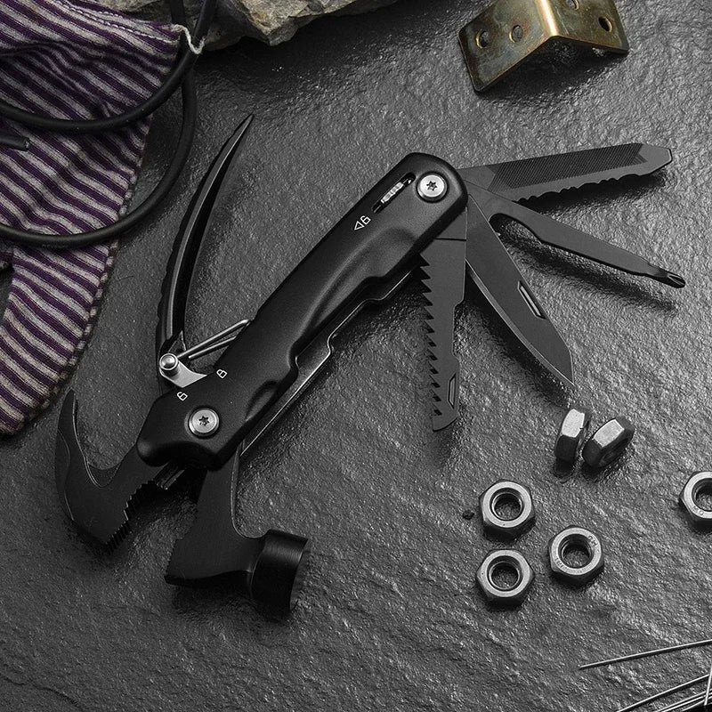Multifunction Mini Sheep Horn Hammer Outdoor Camping Survival Gear Hammer Home Combination Tool Hammer Car Emergency Rescue Tool Peaceful Pleasures Health and Wellness