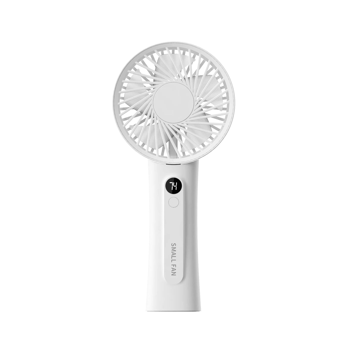New Portable Handheld Fan, Fan 6 Speed Wind LED Display Personal Mini Travel Fan Hand Held Fan USB Foldable Electric Fan Peaceful Pleasures Health and Wellness White