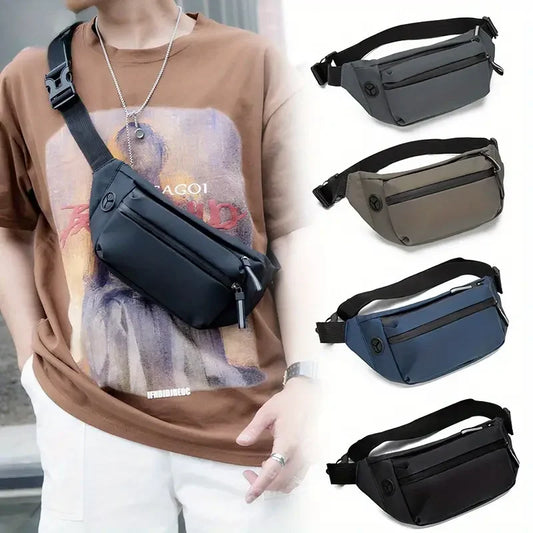 Casual Tactical Waist Bag With Zipper -Men'S Solid Multi-functional Storage for Outdoor Camping, Running, and Sports Training Peaceful Pleasures Health and Wellness