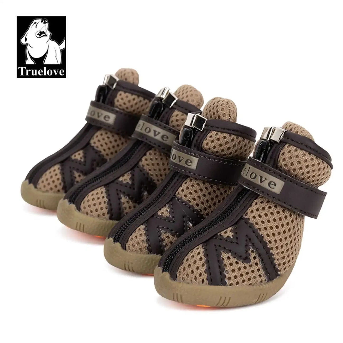 Truelove Mesh Fabric Dog Shoes Pet Dog Boots Waterproof Reflective Rugged Anti-Slip Sole Skid-Proof Outdoor for Small Dog S5911 Peaceful Pleasures Health and Wellness