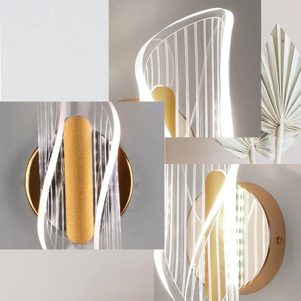 Curved Spiral LED Wall Lamp – Bedroom, Hallway & Living Room