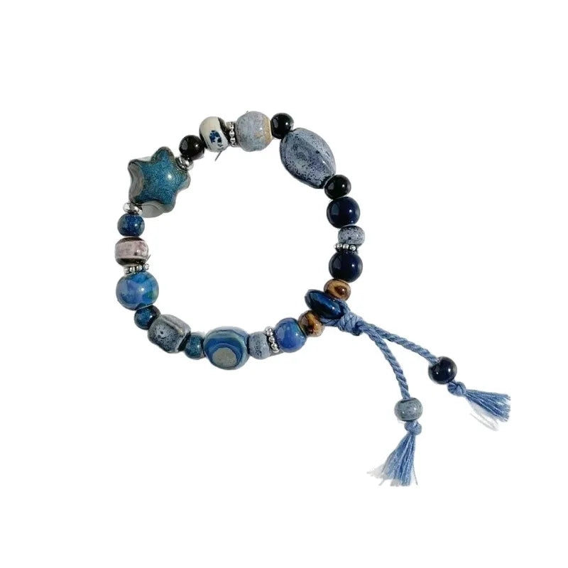 Celestial Star Ceramic Bead Bracelet | Handmade Friendship Gift