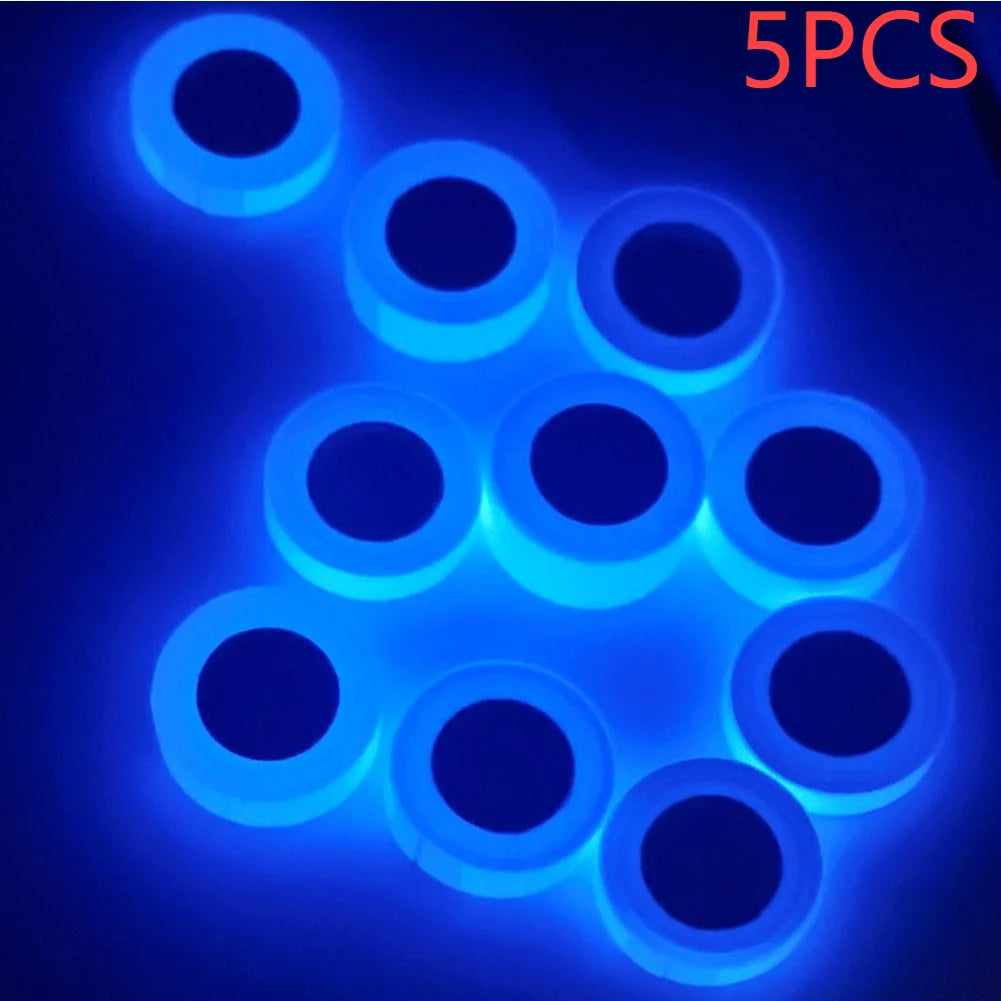 Luminous Fluorescent Night Self-adhesive Glow In The Dark Sticker Tape Safety Security Home Decoration Warning Adhesive Tape Peaceful Pleasures Health and Wellness Blue 5PCS