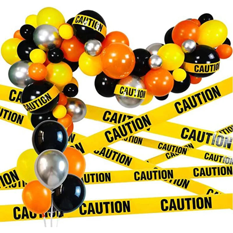 Halloween Danger Tape Yellow Red Barricade Line Bold Caution