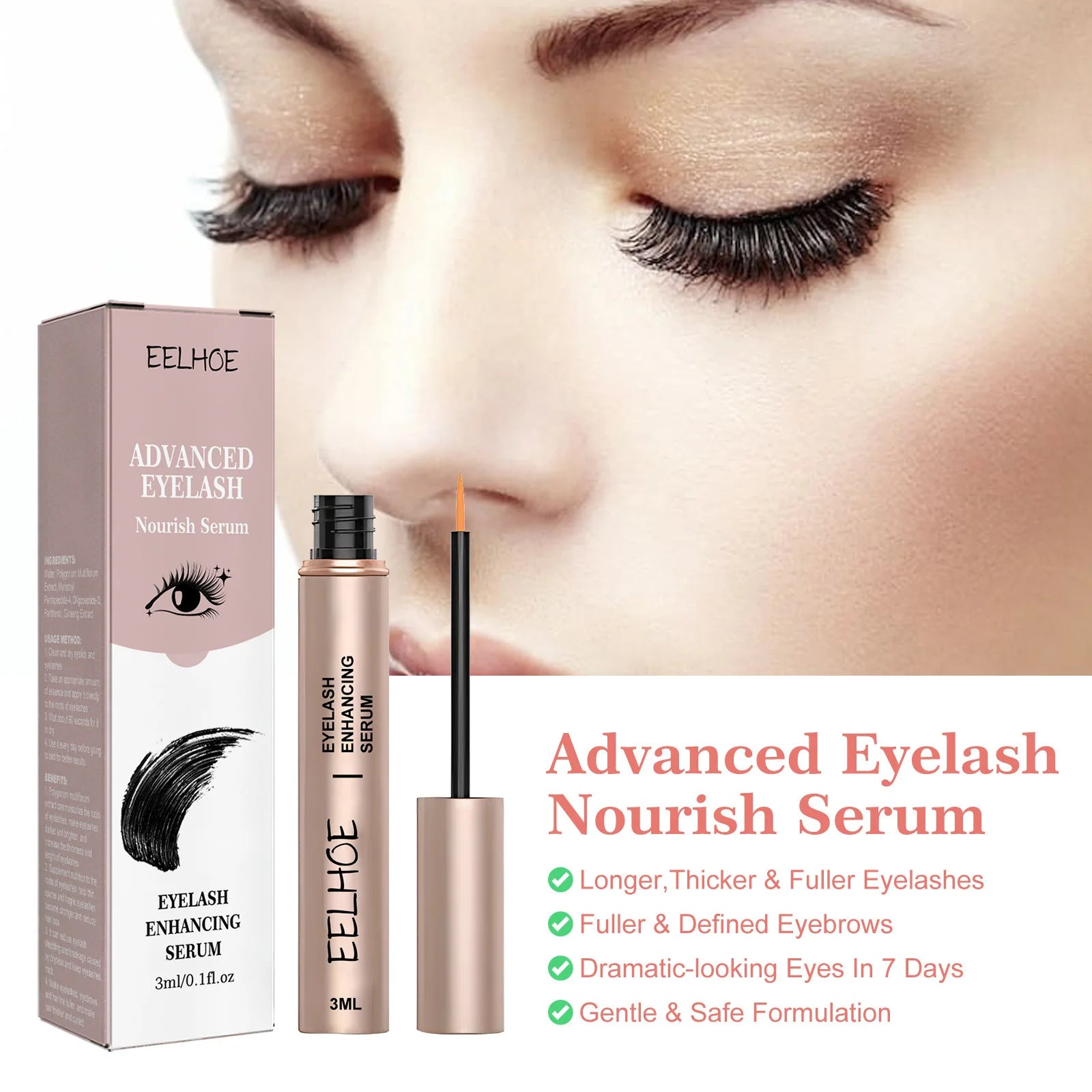 EELHOE Eyelash Growth Serum for Fuller Thicker Lashes Peaceful Pleasures Health and Wellness