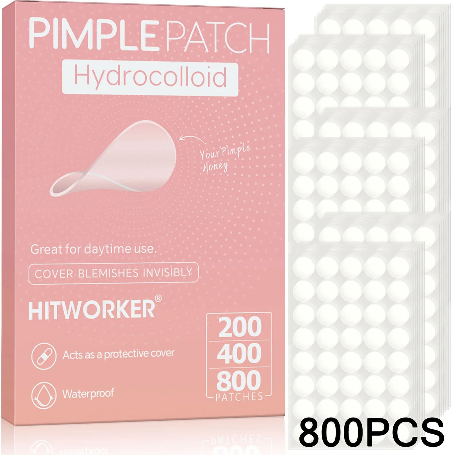 Hydrocolloid Pimple Patches – Invisible Acne Spot Stickers 200–800 Pcs