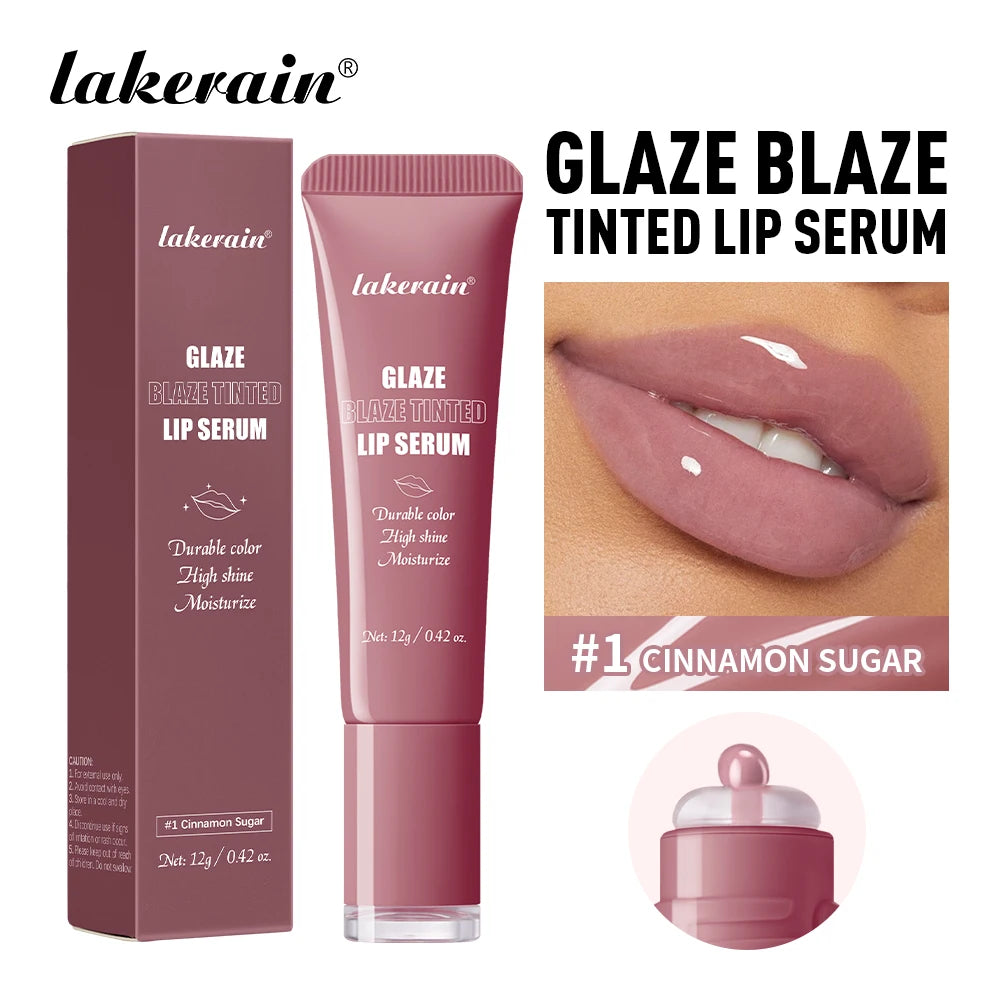 Lakerain Donut Peptide Plumping Lip Gloss 6 Colors Hydrating Non-sticky Mirror Shine Lip Balm All Skin Tone Makeup Gift Peaceful Pleasures Health and Wellness 1Cinnamon Sugar