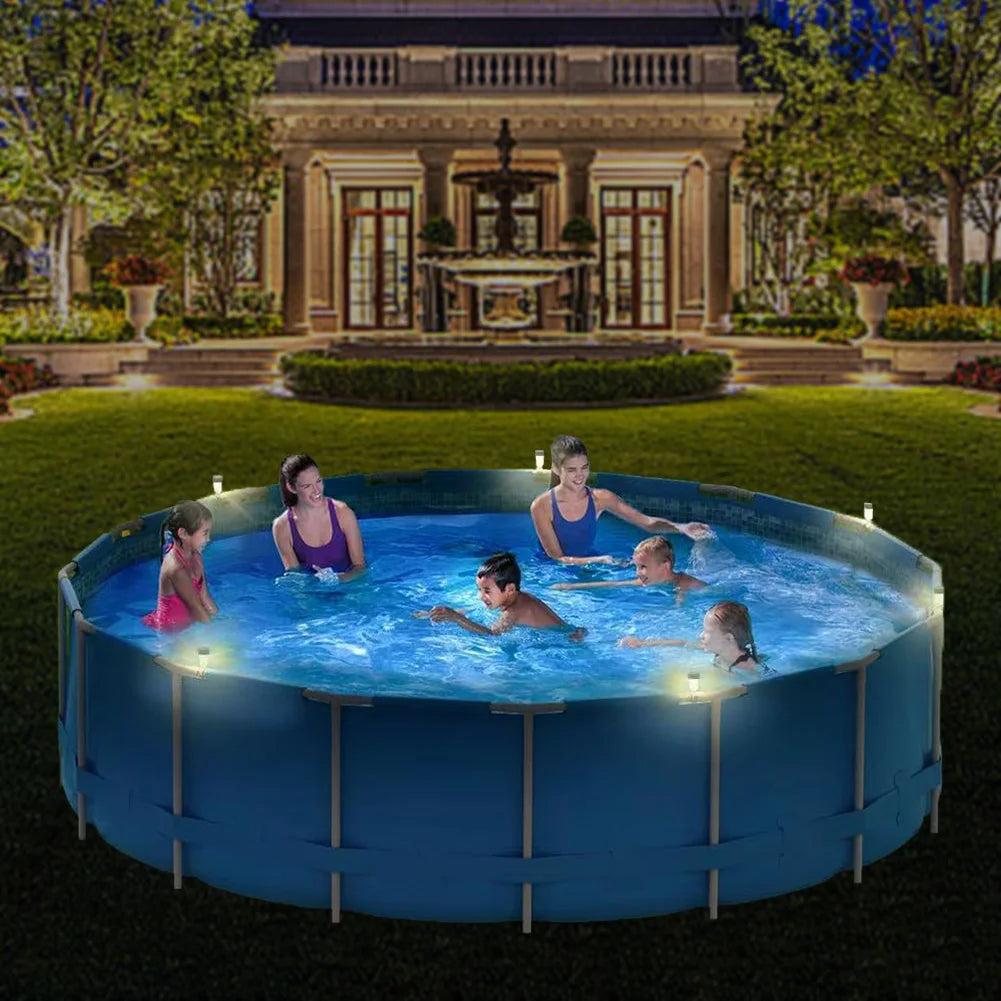 Solar Pool Fence Lights 6 Pack | IP44 Waterproof LED Decor Peaceful Pleasures Health and Wellness