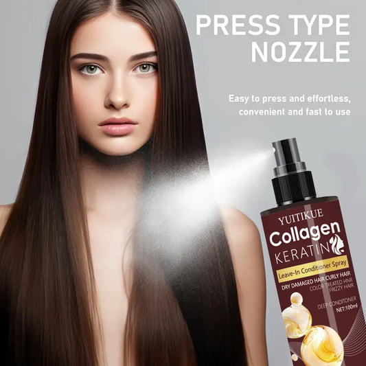 YUITIKUE Collagen Keratin Leave-In Spray for Dry/Damaged/Curly/Frizzy Hair - Deep Conditioner & Moisturizer with Visible Changes Peaceful Pleasures Health and Wellness Default Title