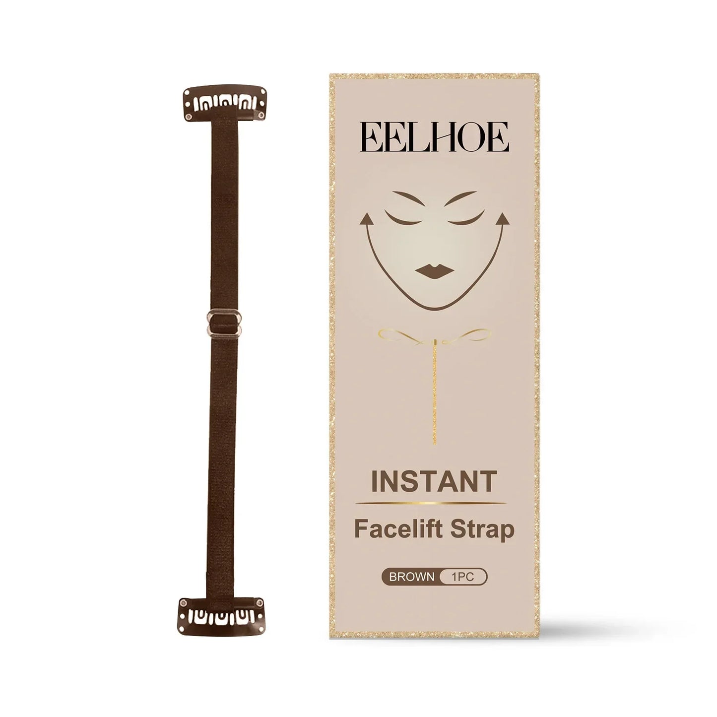 EELHOE Instant Face Lift Tape – Invisible Lifting Straps Peaceful Pleasures Health and Wellness Brown