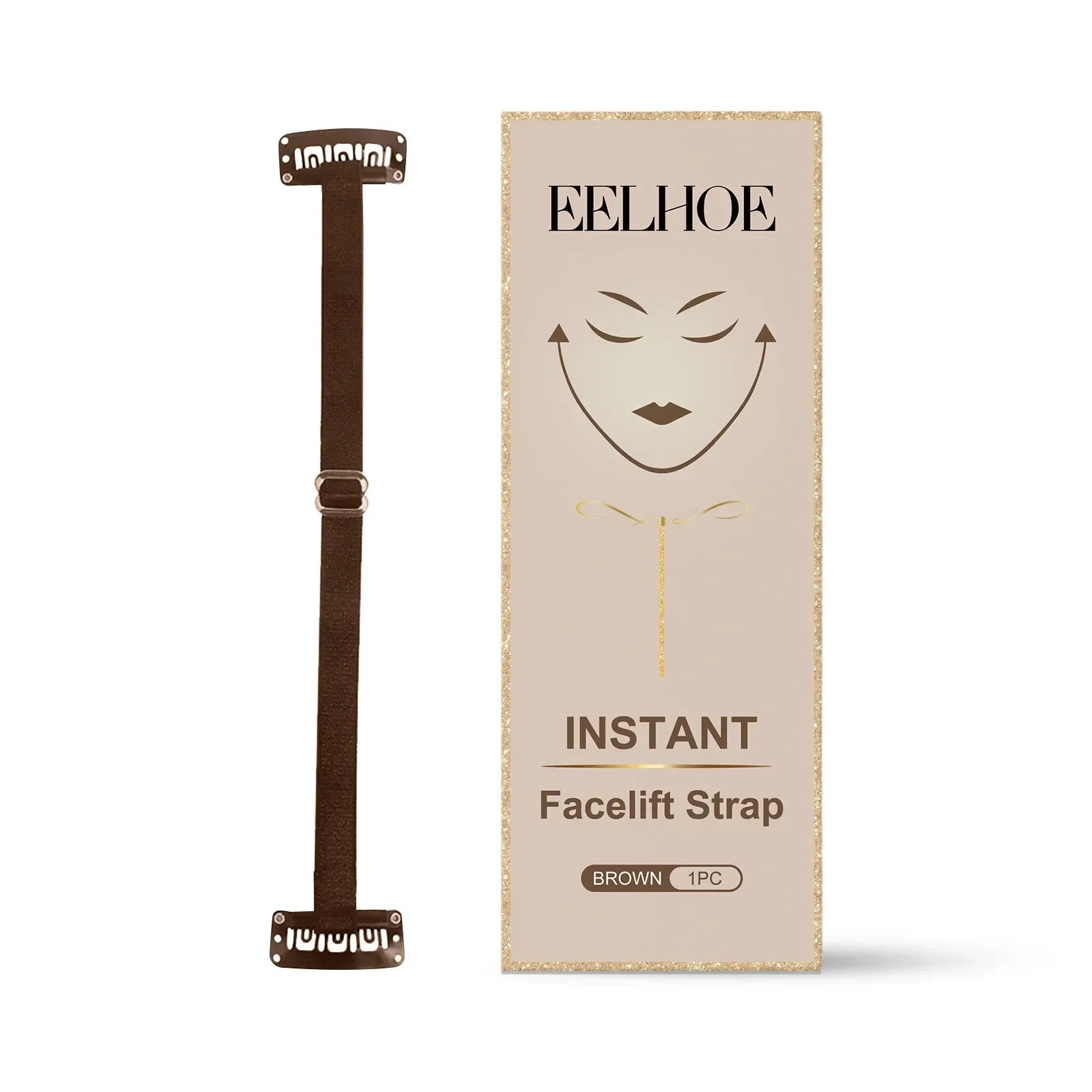EELHOE Instant Face Lift Tape – Invisible Lifting Straps Peaceful Pleasures Health and Wellness Brown