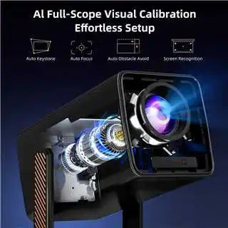Portable Mini Projector Native 1080P 4K Supported Android 13 230ANSI 16GB RAM Auto Focus WiFi 5 BT5.2 Home Theater Projector Peaceful Pleasures Health and Wellness