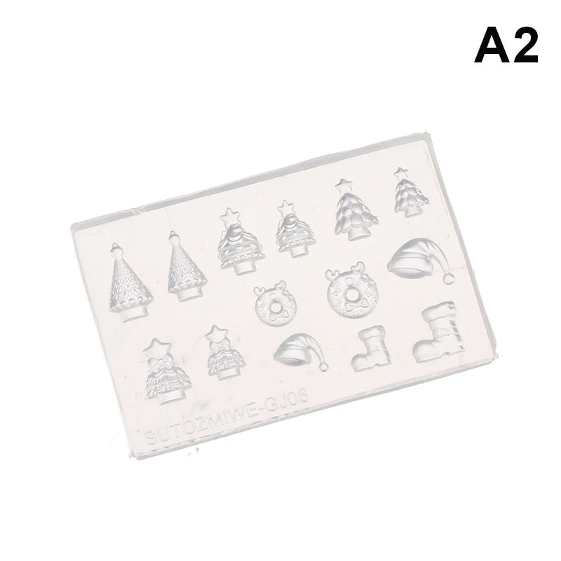 3D Silicone Nail Mold For DIY Nail Art Christmas Tree Snowman Bell Gingerbread Man Transparent Design Template Manicure Tool Peaceful Pleasures Health and Wellness A2