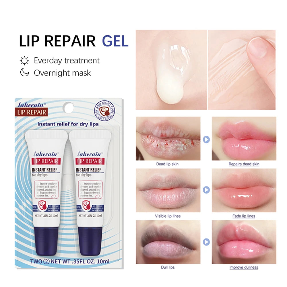 2pcs/Lot Moisturizing Lip Repair Gel Instant Relief For Dry Lips Liquid Lip Balm Paraben Free Lip Care Product Reduce Lips Line Peaceful Pleasures Health and Wellness