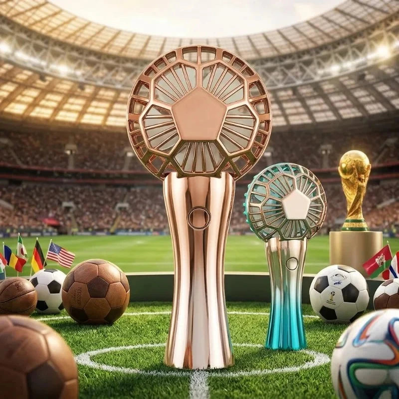 Football Shaped Mini Fan USB Rechargeable Portable Handheld Desktop 2 in 1 Cooler Travel Summer Gift For Football Fans Peaceful Pleasures Health and Wellness