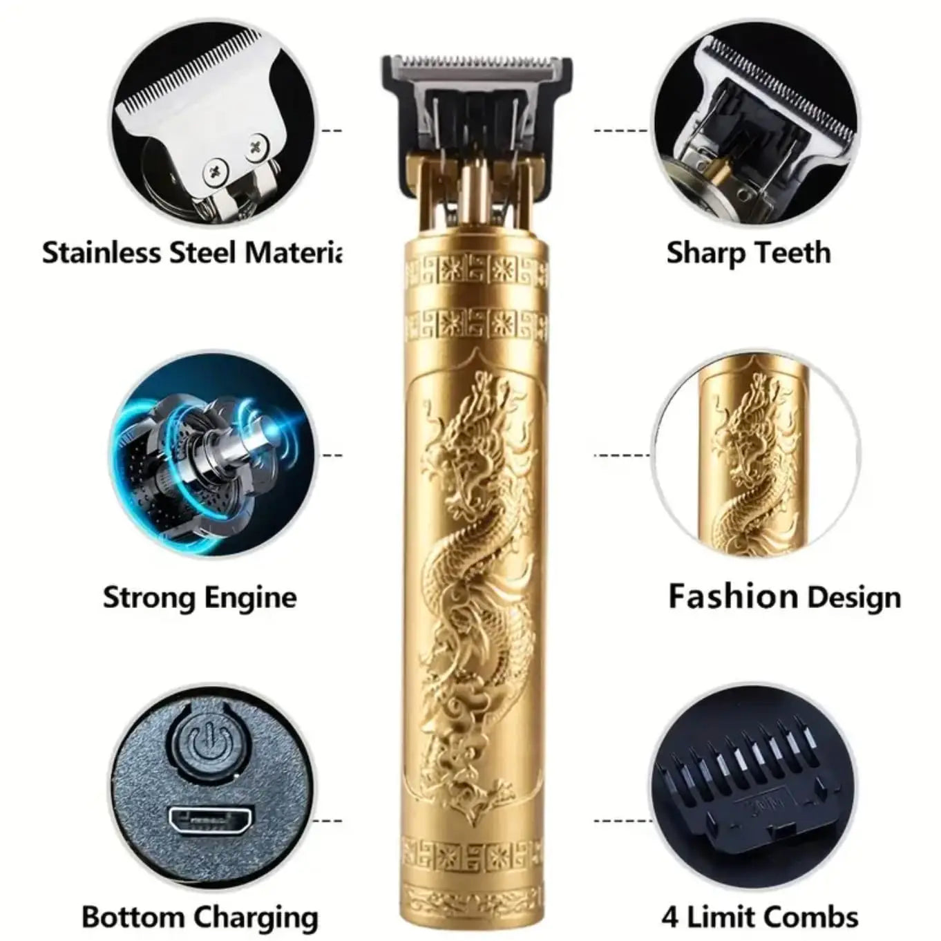 T9 USB Rechargeable Hair Clipper & Beard Trimmer for Men