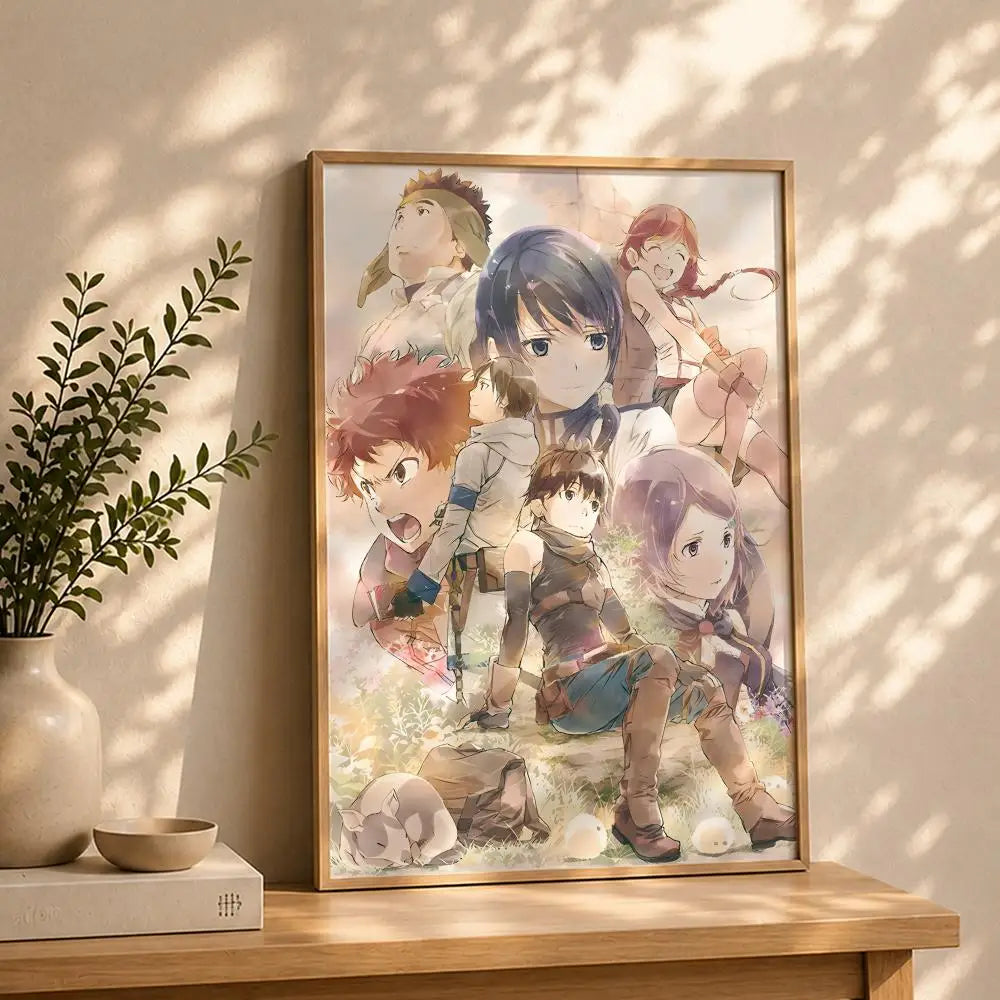 Grimgar of Fantasy & Ash Anime Poster – HD Waterproof Wall Art Anime Wall Poster Peaceful Pleasures Health and Wellness White7 50X70cmNoframe