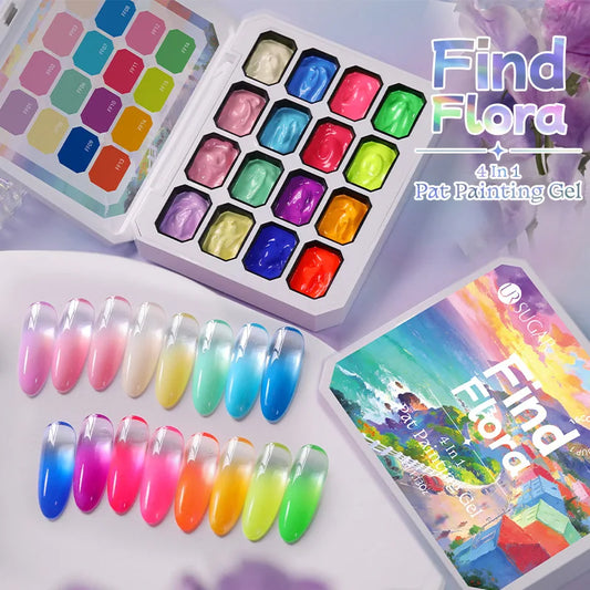 4-in-1 16 Color Nail Art Gel | Gradient Ombre Blush Polish Nail Art Gel Polish Peaceful Pleasures Health and Wellness