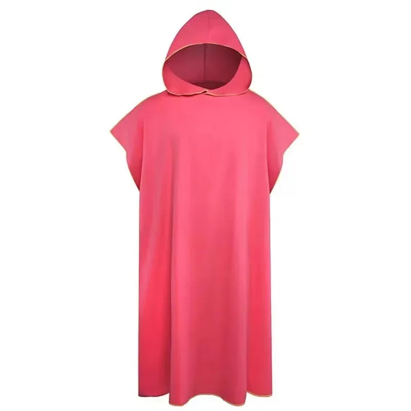 Microfiber Surf Poncho Hooded Changing Robe | Quick-Dry Beach Towel Surf Changing Robe Peaceful Pleasures Health and Wellness Red