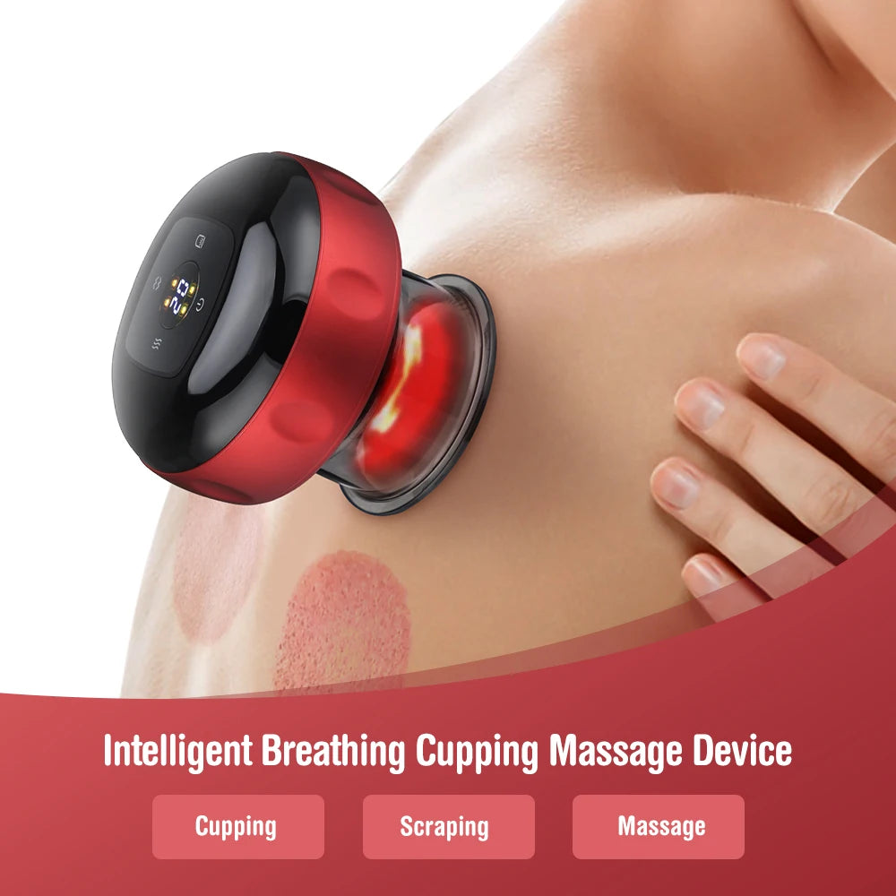 Smart Cupping Therapy Massager With Red Light Therapy for Circulation Chinese Anti-cellulite Vacuum Cupping Massage Suction Cups Peaceful Pleasures Health and Wellness